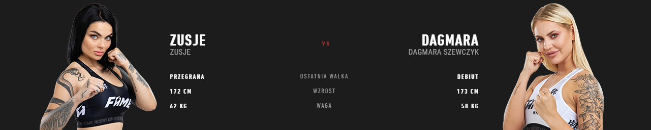Walka FAME MMA 8 porównanie zawodników Zusje Dagmara
